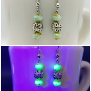 Uranium glass earrings